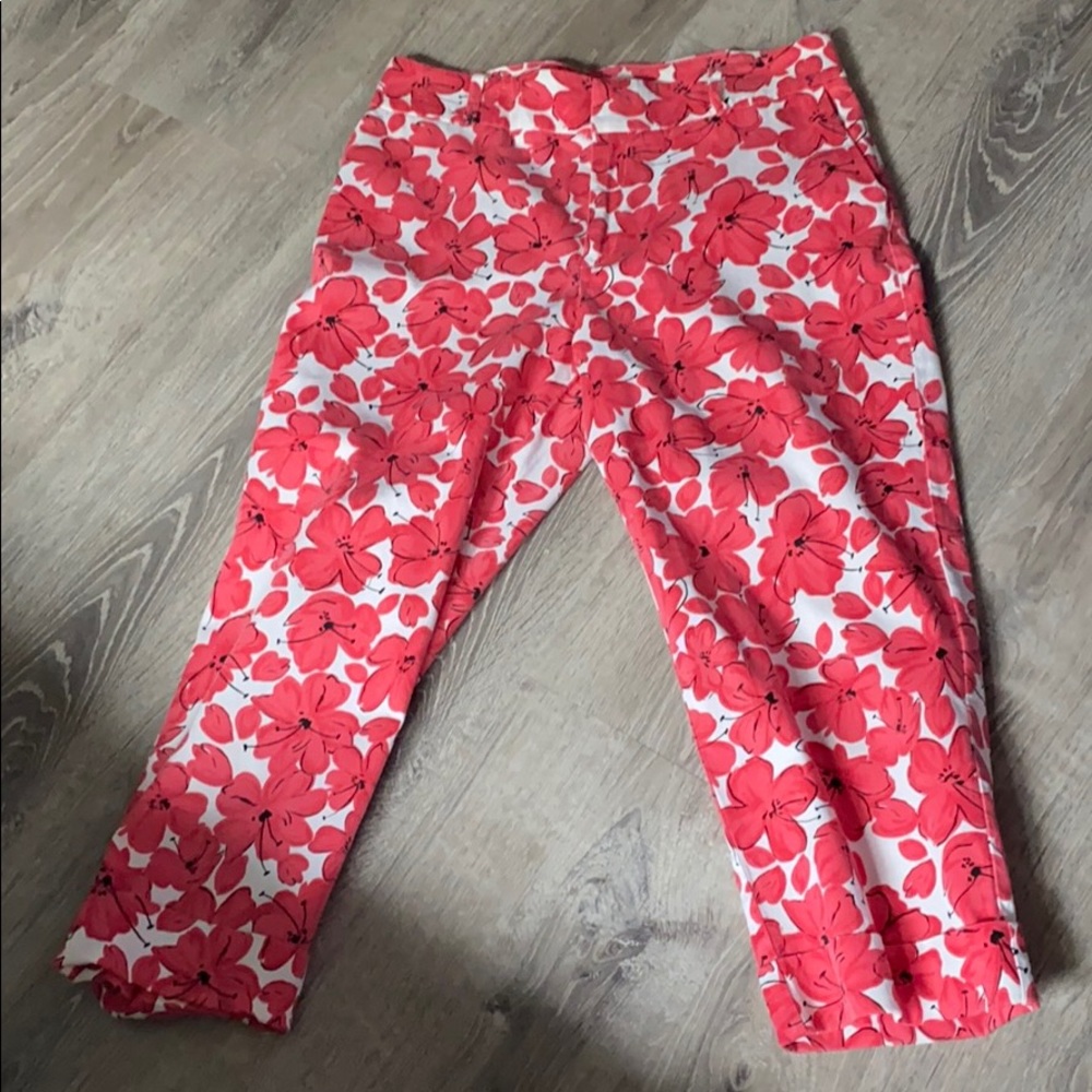 Will Smith Cropped Cuffed Hibiscus Flower Pants